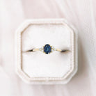 Classical Oval Shaped Blue Sapphire Wedding Ring Band Yellow Gold Blooms in Spring Sapphire Engagement Ring Curved Wedding Band Anniversary Rings For Women - Loveden Jewelry