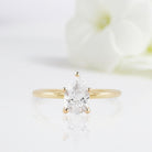 Vintage Pear Shaped Moissanite Wedding Ring Band Yellow Gold Classical Solo Moissanite Engagement Ring Curved Wedding Band Anniversary Rings For Women - Loveden Jewelry