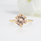 Vintage Round Shaped Morganite Wedding Ring Band Yellow Gold Written in the Stars Morganite Engagement Ring Curved Wedding Band Anniversary Rings For Women - Loveden Jewelry