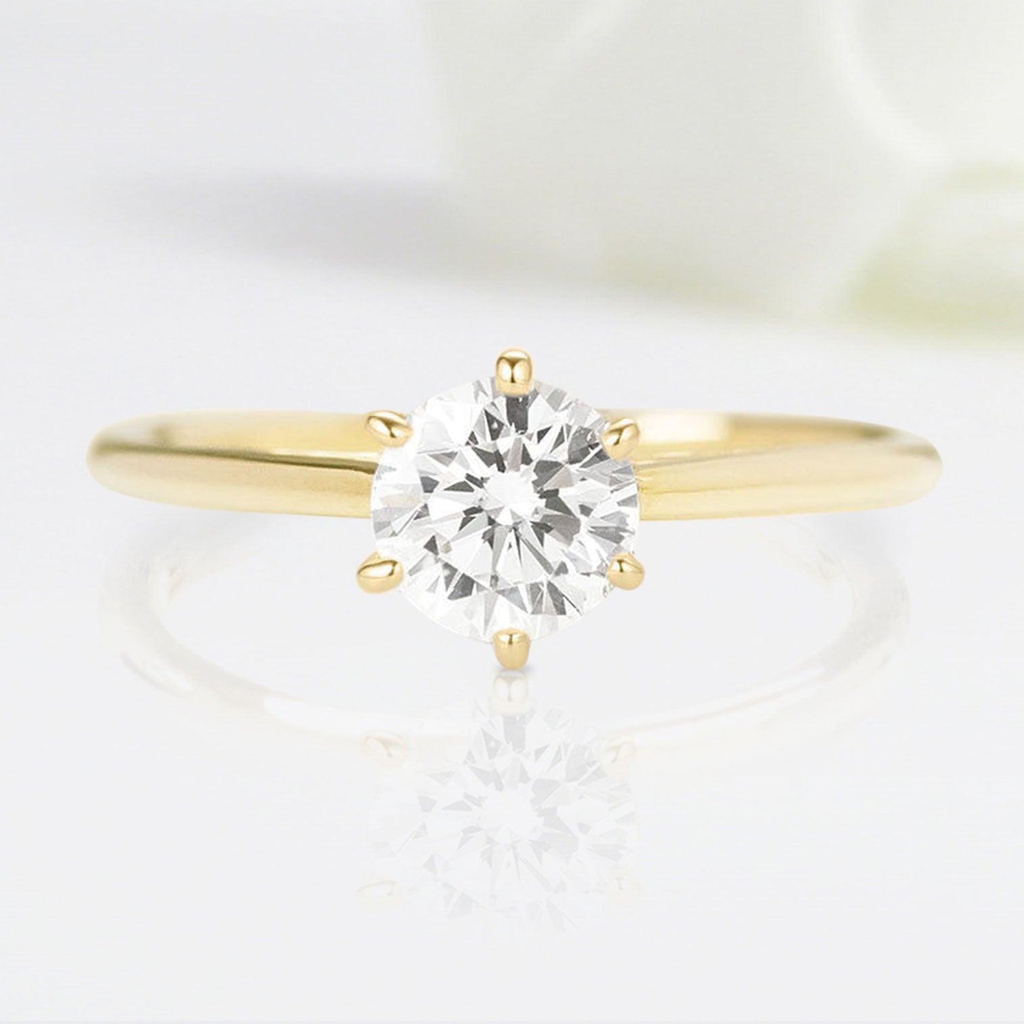 Vintage Round Shaped Moissanite Wedding Ring Band Yellow Gold Wedding Arbor Moissanite Engagement Ring Curved Wedding Band Anniversary Rings For Women - Loveden Jewelry