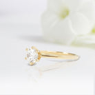 Vintage Round Shaped Moissanite Wedding Ring Band Yellow Gold Wedding Arbor Moissanite Engagement Ring Curved Wedding Band Anniversary Rings For Women - Loveden Jewelry