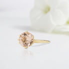 Vintage Round Shaped Morganite Wedding Ring Band Yellow Gold Written in the Stars Morganite Engagement Ring Curved Wedding Band Anniversary Rings For Women - Loveden Jewelry