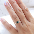 Classical Pear Shaped Emerald Wedding Ring Band Rose Gold Modern Cluster Emerald Engagement Ring Curved Wedding Band Anniversary Rings For Women - Loveden Jewelry